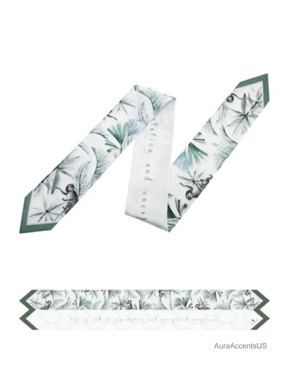 Silk-Like Skinny Scarf for Handbags, Hair Headband & Neck Tie - Versatile